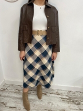 Falda Midi de Cuadros