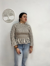 Blusa Rayas Detalle Fruncido