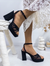 Sandalia Tacón Ancho con Plataforma