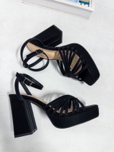 Sandalia Tacón Ancho con Plataforma