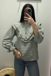 Blusa volantes vichy