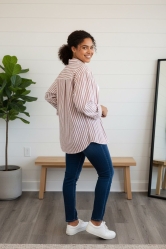 Camisa de Rayas Casual-chic Rosa