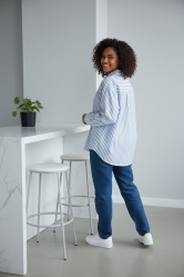 Camisa de Rayas Casual-chic Rosa