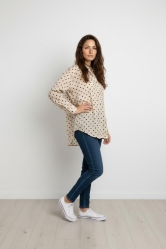 Camisa Oversize en Crepe- Estampado Polka Dot