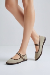 🥿 Bailarina Estilo Mercedita Casual Beige