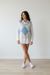 ✨Chaleco de Punto con Diseño Geométrico Beige