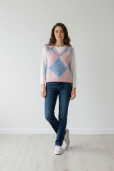 ✨Chaleco de Punto con Diseño Geométrico Rosa