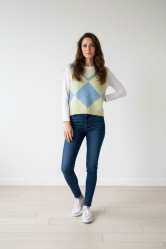 ✨Chaleco de Punto con Diseño Geométrico Amarillo