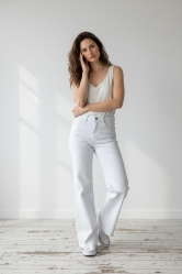 Pantalón Vaquero de Corte Recto Cropped