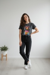 ✨ Camiseta Gris Estampada – Estilo Casual con Personalidad