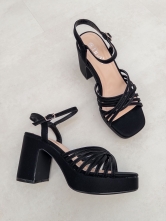 ✨ Sandalia de Tacón Metalizada con Plataforma ✨