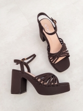 ✨ Sandalia de Tacón Metalizada con Plataforma ✨