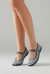 Bailarina Estilo Merceditas con Estampado a Rayas