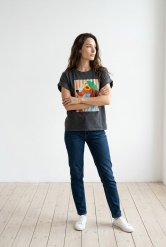 ✨ Camiseta Gris Estampada – Estilo Casual