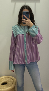 Camisa rayas cuello bebé