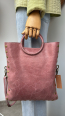 Bolso piel asa metálica