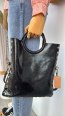 Bolso piel asa metálica