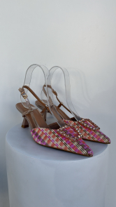 Zapato tacón rafia