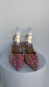 Zapato tacón rafia