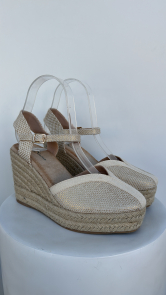Cuña esparto oro brillos
