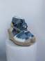 Alpargatas cuña con cintas azul