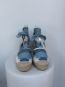 Alpargatas cuña con cintas azul