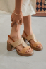 Sandalia Tacón Plataforma camel