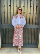 Conjunto Blusa y Falda Estampada