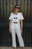 Conjunto Elegante Blanco Con Detalles Negro