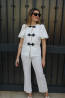 Conjunto Elegante Blanco Con Detalles Negro