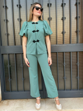 Conjunto Elegante verde Con Detalles Negro