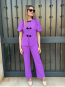Conjunto Elegante Morado Con Detalles Negro