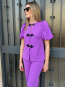 Conjunto Elegante Morado Con Detalles Negro