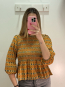 Blusa Manga Larga Estampado Fruncido